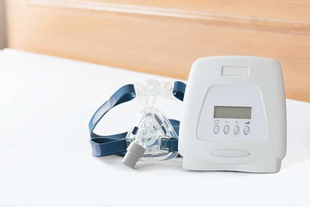 A picture of a CPAP machine that is used in treating sleep apnea