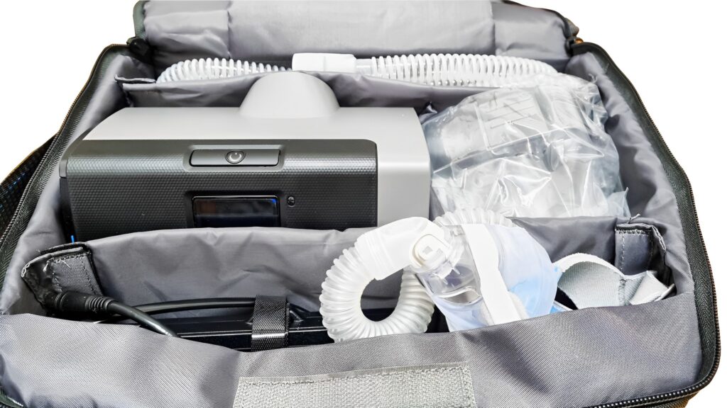 Travel CPAP machines, CPAP accessories, and CPAP mask.