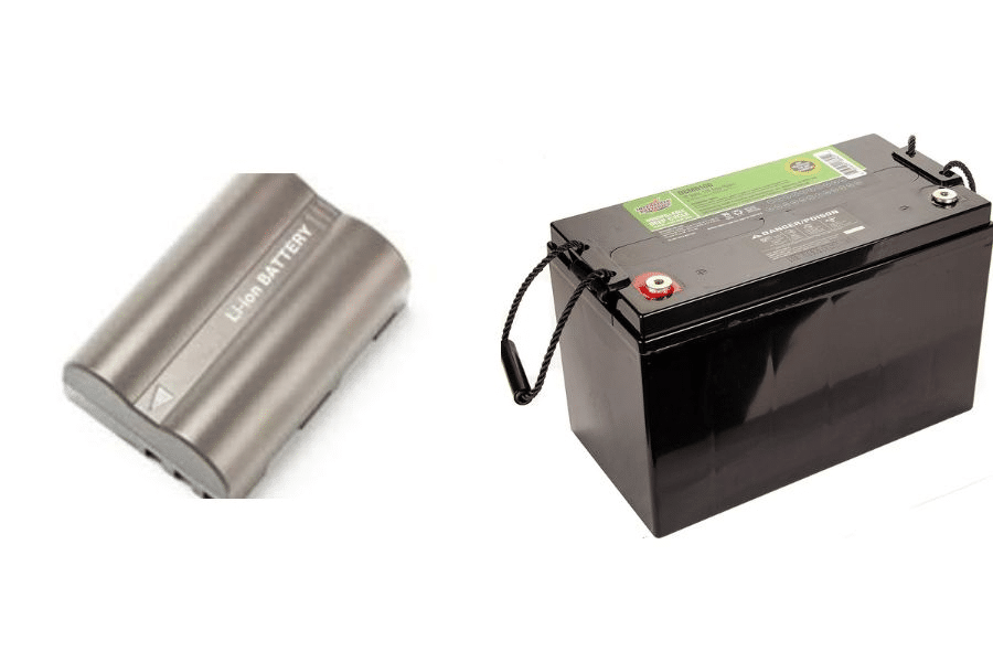 A photo of Lithium-Ion and Deep Cycle Batteries
