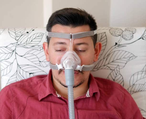 A photo of a man having CPAP therapy