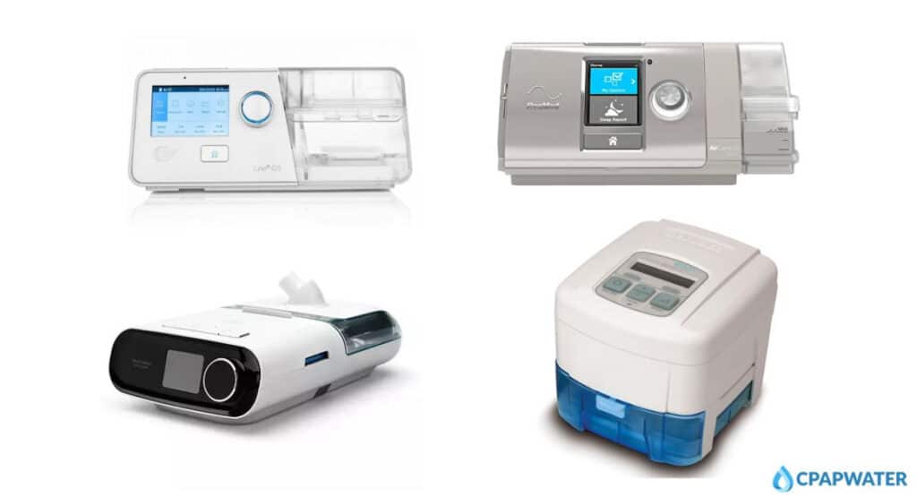 A photo of different kinds of PAP machines